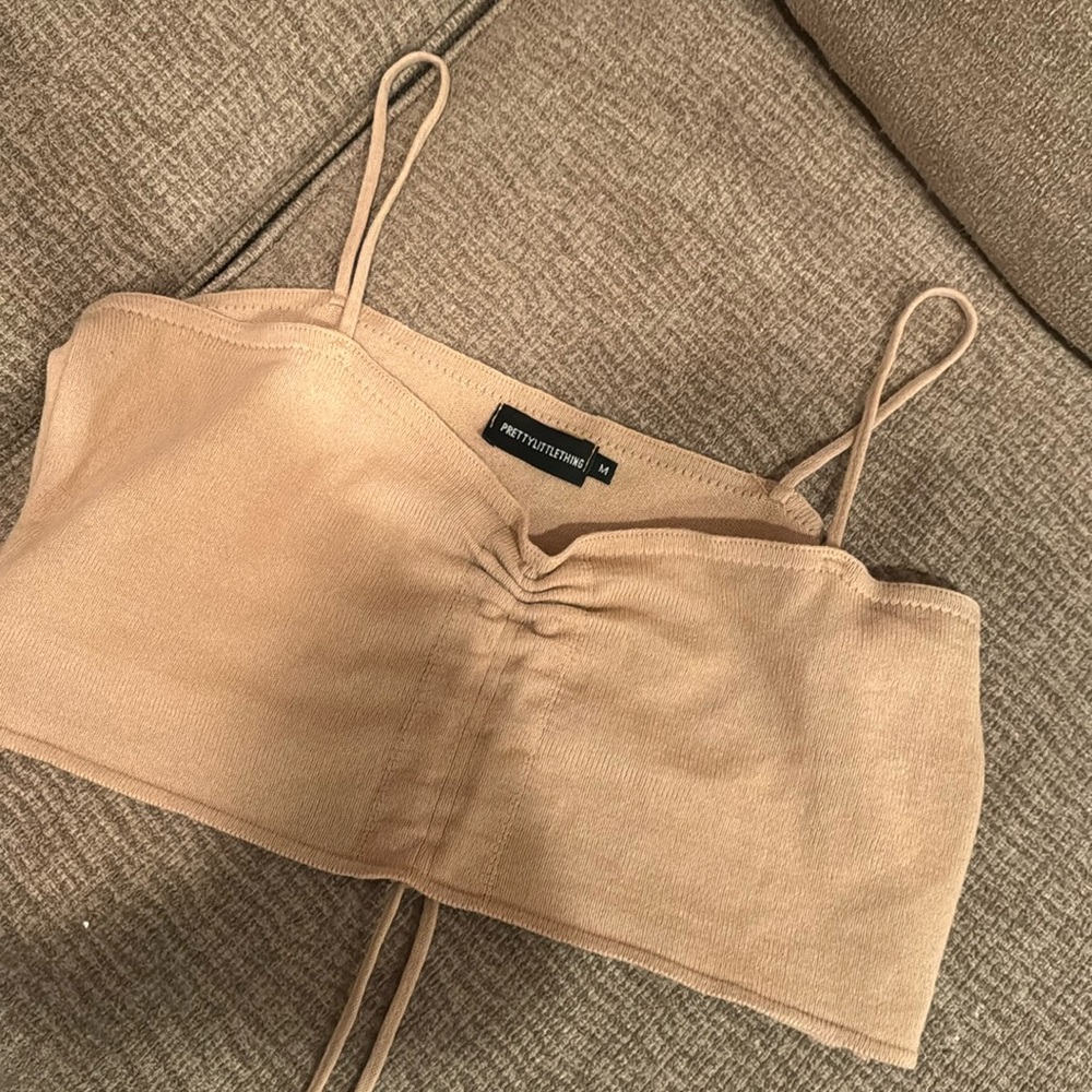 Tan Knit Crop Top